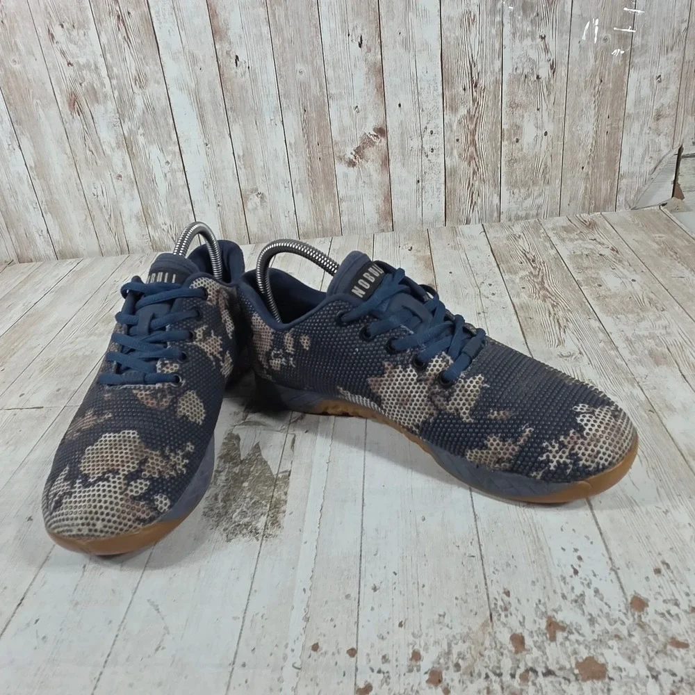 NOBULL SuperFabric Trainer Navy Tan Camo Women Training Shoes Gym CrossFit